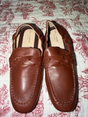 Cole Haan Womens Odette Driverina Brown Leather Loafer